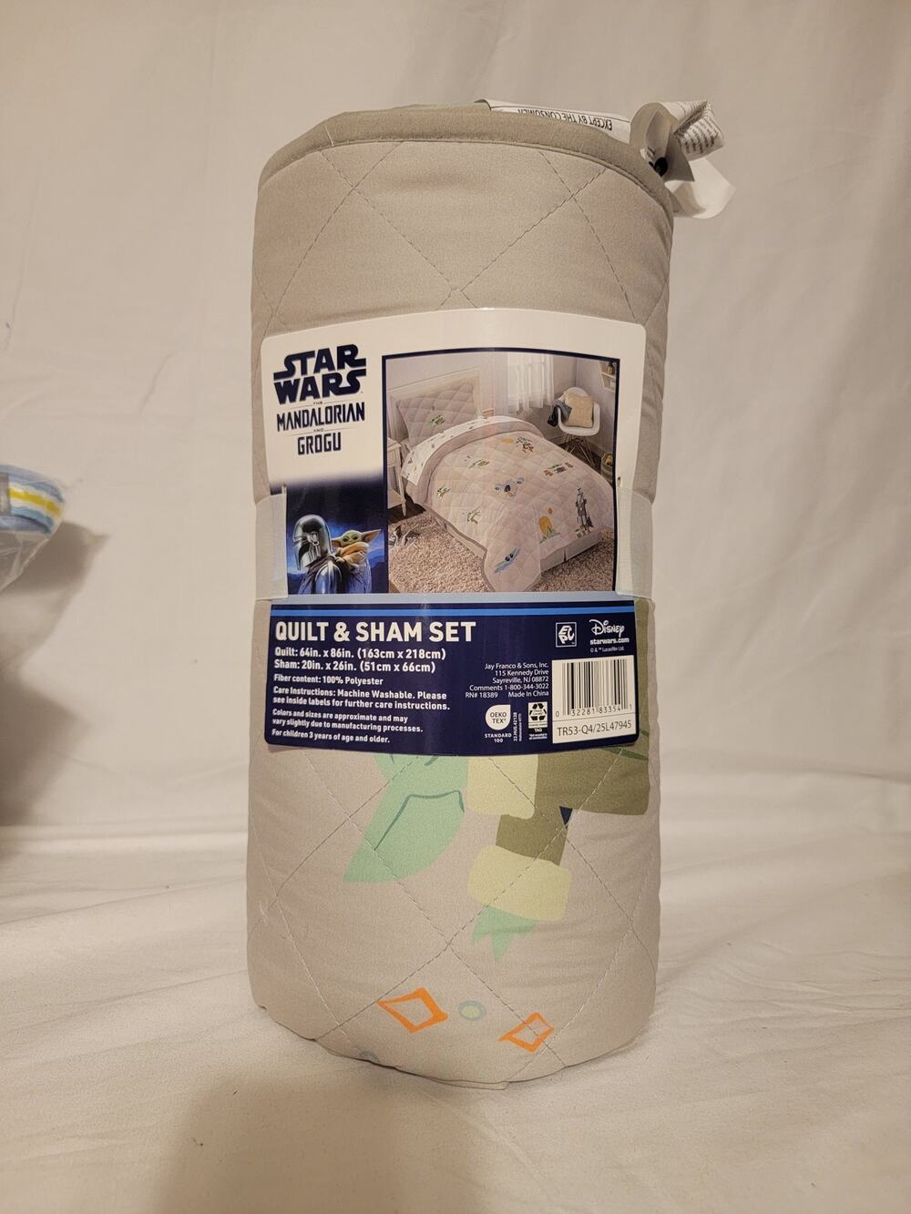 Oeko-Tek Quilt and Sham Star Wars Grogu Sz Twin 6486
